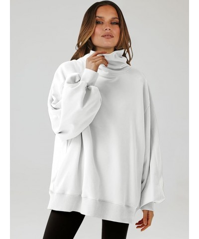 Women's Casual Oversized Cowl Neck Long Sleeve Loose Fit Pullover Tunic Sweatshirt Hoodie 2023 Trendy Clothes White $23.00 Ho...