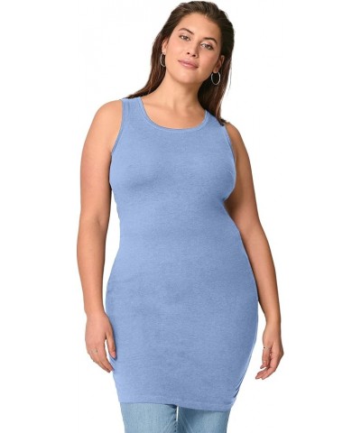 Women's Plus Size Long Sleeveless Tank Top Dusty Cornflower $17.14 Tanks