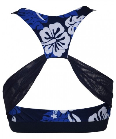 Women UPF50+ Swim Tank Bra Short Top Sports Bras Swimsuit Rash Guard (RBXST) Blue White $13.61 Swimsuits