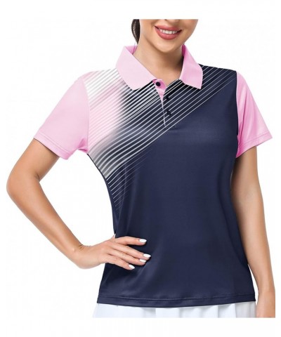 Women's Golf Shirts Short Sleeve Collared Polo Shirt Moisture Wicking Lady Golf Apparel Print Tennis Sport T Shirt… 019-royal...