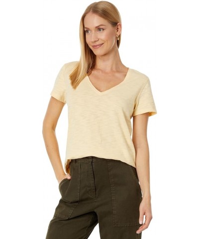 V-Neck Short Sleeve Back Seam Tee in Loose Knit Slub Toast $20.45 T-Shirts