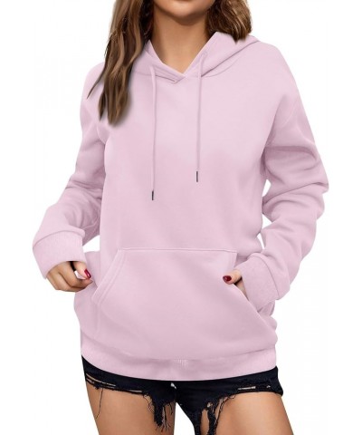 Women's Solid Color Sweatshirt Long Sleeve Fleece Pullover Hooded Fashion Sweater with Pockets Wine $8.05 Hoodies & Sweatshirts