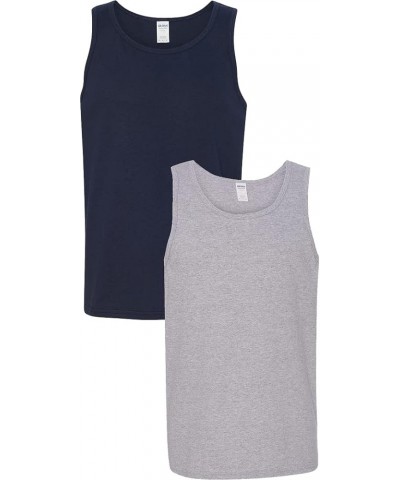 5200 - Heavy Cotton Tank Top Navy/Sport Grey $8.93 Shirts