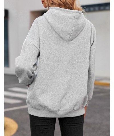 Women's Oversize Hoodies Fleece Pullover Hooded Sweatshirts,Long Sleeve Winter Crewneck Sweaters With Pocket Light Grey $19.6...