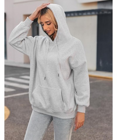 Women's Oversize Hoodies Fleece Pullover Hooded Sweatshirts,Long Sleeve Winter Crewneck Sweaters With Pocket Light Grey $19.6...