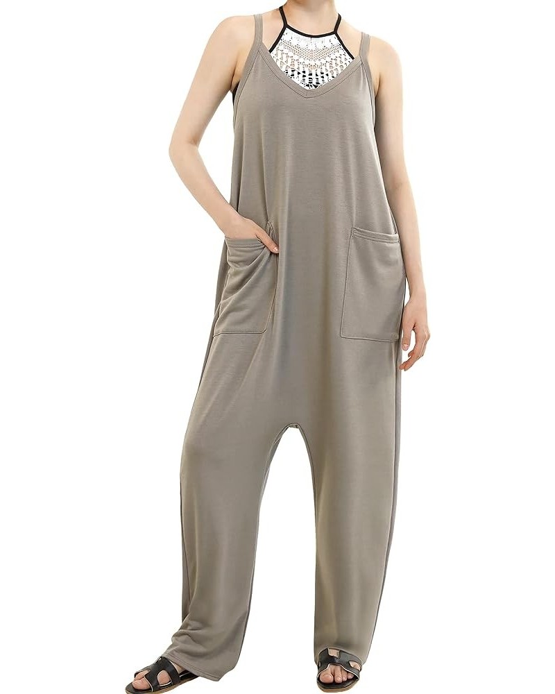 Women's Casual Sleeveless Comfortable Jumpsuit 1005 /Green Smoke $13.34 Overalls