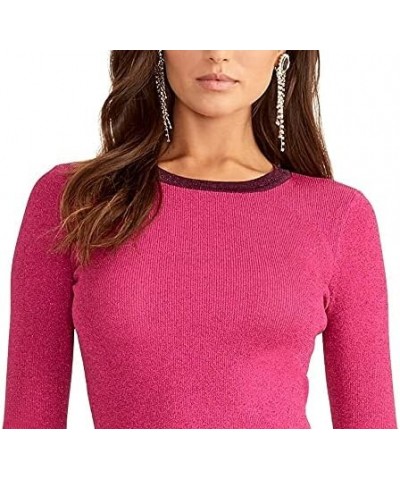 Rachel Roy Womens Shimmer Pullover Sweater Wild Pink Oxblood $16.80 Sweaters