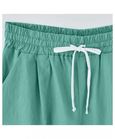 High Waisted Bermuda Shorts for Women Plus Size Elastic Drawstring Summer Shorts Athletic Loose Lounge Swear Short 04-green $...