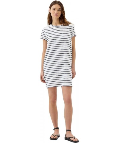 Women's Relaxed Pocket T-Shirt Dress Navy White Stripe $16.43 Dresses