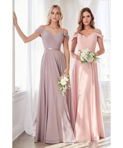 Off The Shoulder Chiffon Bridesmaid Dresses Long Spaghetti Straps A Line Formal Party Dress Plum $35.28 Dresses