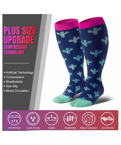 3 Pairs Plus Size Christmas Compression Socks for Women & Men Wide Calf Xmas Compression Socks 20-30mmhg Extra Large Knee Hig...