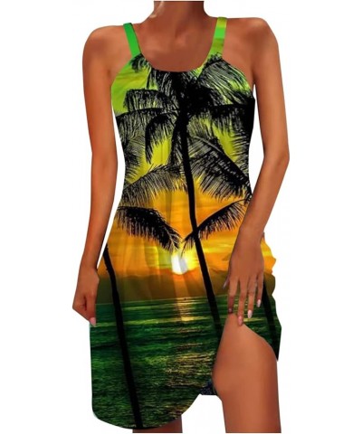 Summer Dresses for Women Beach American Flag Patriotic Cute Dress Sundress Sleeveless Casual Boho Tank Dress I-1 Green $6.23 ...