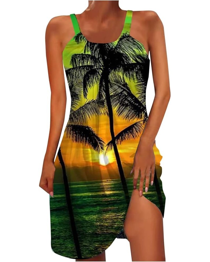 Summer Dresses for Women Beach American Flag Patriotic Cute Dress Sundress Sleeveless Casual Boho Tank Dress I-1 Green $6.23 ...