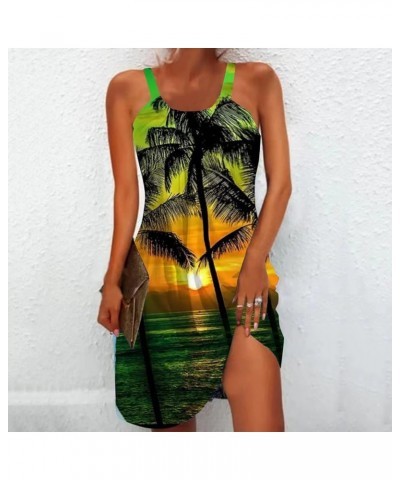 Summer Dresses for Women Beach American Flag Patriotic Cute Dress Sundress Sleeveless Casual Boho Tank Dress I-1 Green $6.23 ...