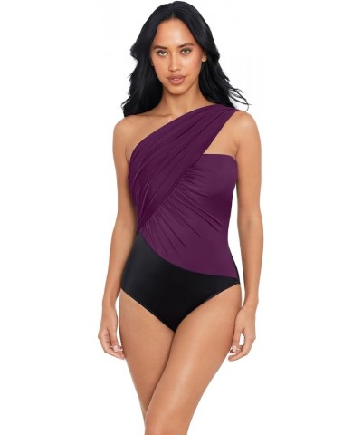 Women's Swimwear Mirage Goddess One Shoulder Underwire Bra One Piece Swimsuit Jam $59.50 Swimsuits