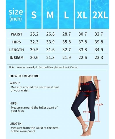 Swim Pants for Women High Waisted Swimming Leggings Stretch Swim Capris Sporty Long Swim Board Shorts Navy $14.21 Swimsuits