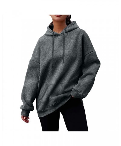 Hoodies for Women Oversized Hooded Sweatshirt Loose Fit Long Sleeve Shirts Drawstring Casual Cute Tops Fall Clothes B-dark Gr...