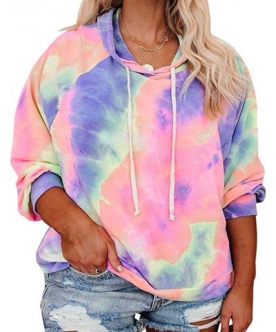 Plus-Size Hoodies for Women Tie Dye Sweatshirts Tops 02_tie Dye_zq $13.53 Hoodies & Sweatshirts