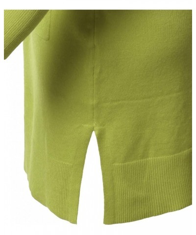 Women's Casual Button Up Long-Line Sweater Viscose Knit Cardigan Aawcal0008 Lime $13.49 Sweaters