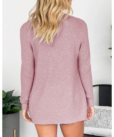 Women's Open Front Cardigan Sweater Chunky Soft Knit Casual Long Sleeve Sweaters Solid Loose with Pocket Red $22.35 Sweaters