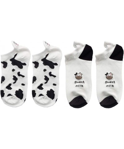 2 Pairs Cow Pattern Short Socks Crew Socks Creative Printing Socks Anklet Sock Casual Socks for Women $8.39 Socks