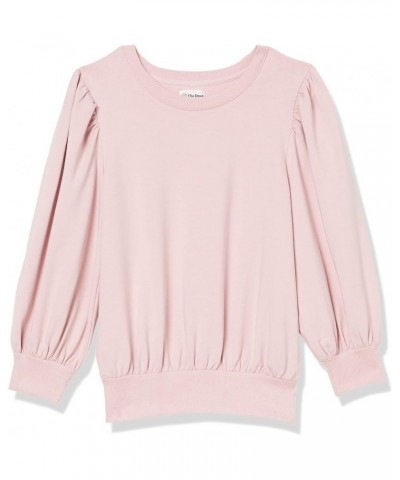 Women's Leona Short Puff Sleeve Crew Neck French Terry Sweatshirt Ice Pink $17.96 Hoodies & Sweatshirts