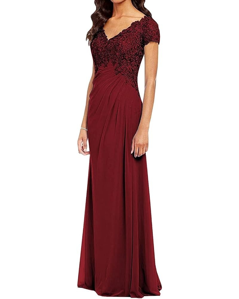 Mother of The Bride Dresses Lace Dresses Formal Dress for Women Long Mother Dress for Wedding Guest Gown Burgundy $52.94 Dresses