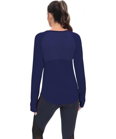 ICTIVE Long Sleeve Workout Shirts for Women Running Yoga Gym Shirt with Thumb Hole Breathable Mesh Back Woman's Tee Tops Dark...