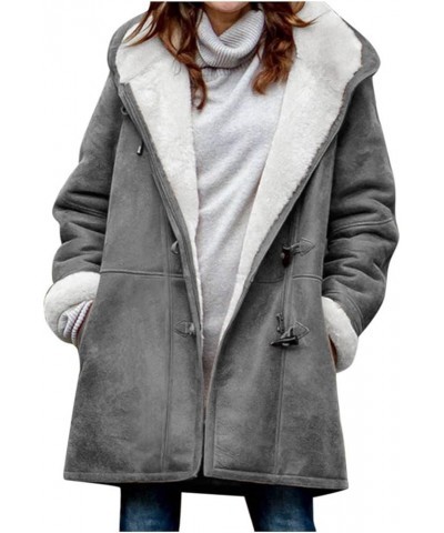 Women's Winter Warm Jacket Fleece Lined Fuzzy Coats Button Down Sherpa Outerwear Stand Collar Loose Teddy Coats 2023 02fleece...