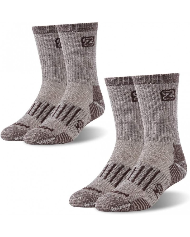 Merino Wool Socks Hiking Socks Thermal Outdoor Sports Socks 2 Pairs Brown-2pairs $9.51 Activewear