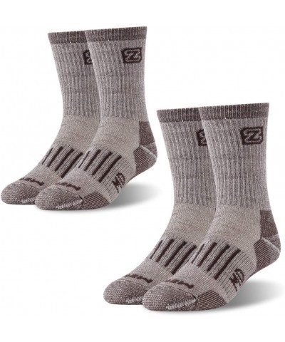 Merino Wool Socks Hiking Socks Thermal Outdoor Sports Socks 2 Pairs Brown-2pairs $9.51 Activewear