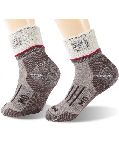 Merino Wool Socks Hiking Socks Thermal Outdoor Sports Socks 2 Pairs Brown-2pairs $9.51 Activewear