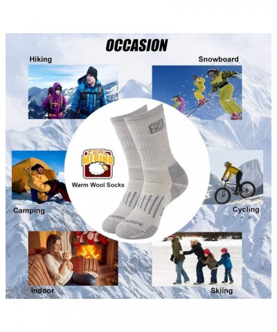 Merino Wool Socks Hiking Socks Thermal Outdoor Sports Socks 2 Pairs Brown-2pairs $9.51 Activewear