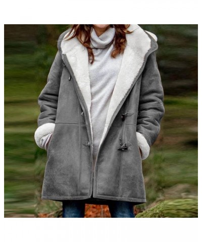 Women's Winter Warm Jacket Fleece Lined Fuzzy Coats Button Down Sherpa Outerwear Stand Collar Loose Teddy Coats 2023 02fleece...