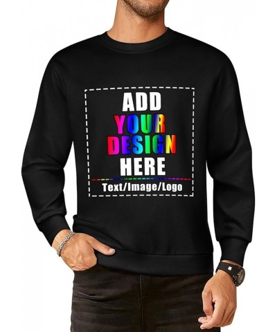 Custom Sweatshirt 100% Cotton Personalized Crewneck Sweatshirts for Women Men Gift Black $11.13 Activewear