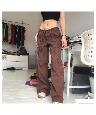 Women Fashion Denim Pants High Waist Straight Leg Baggy E-Girls Boyfriend Jeans Trousers Streetwear Brwon-42 $14.45 Jeans