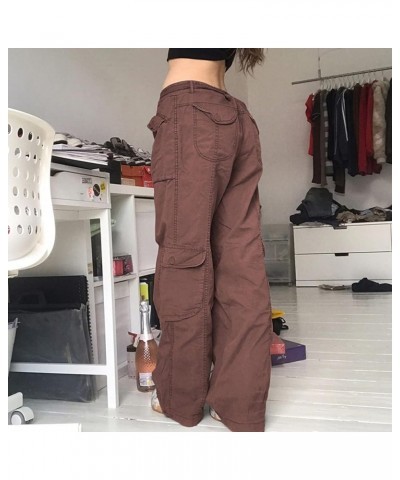 Women Fashion Denim Pants High Waist Straight Leg Baggy E-Girls Boyfriend Jeans Trousers Streetwear Brwon-42 $14.45 Jeans