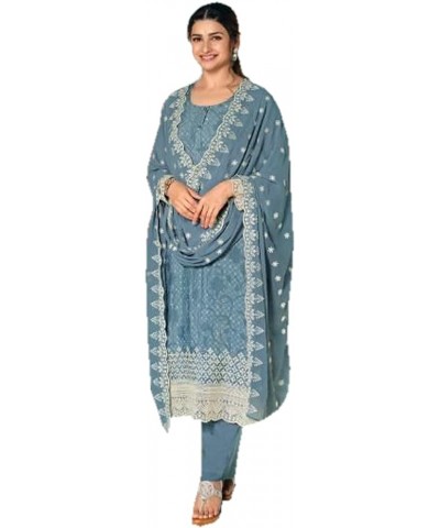 Ethnic Party Wear Indian Plus Size Salwar Kameez Dupatta Suits Pakistani Ready to Wear Trouser Pant Dress Choice 2 $35.99 Suits