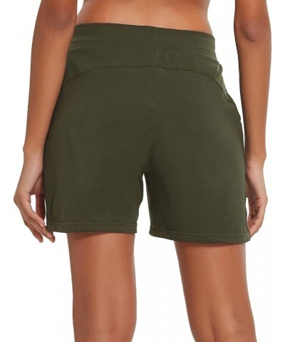 Women's Bermuda Shorts Long Cotton Casual Summer Knee Length Pull On Lounge Walking Exercise Shorts with Pockets Olive 2.0 $1...