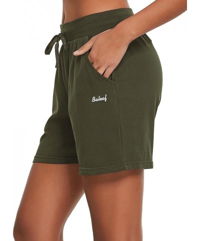 Women's Bermuda Shorts Long Cotton Casual Summer Knee Length Pull On Lounge Walking Exercise Shorts with Pockets Olive 2.0 $1...