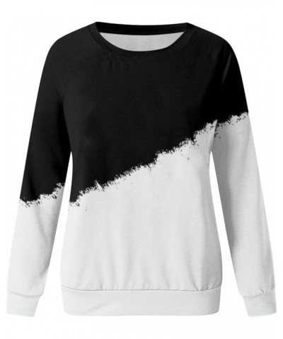 Womens Casual Crewneck Sweatshirts Long Sleeve Crew Neck Tunic Tops Loose Y2K Pullovers Pulloveg-black $5.93 Hoodies & Sweats...