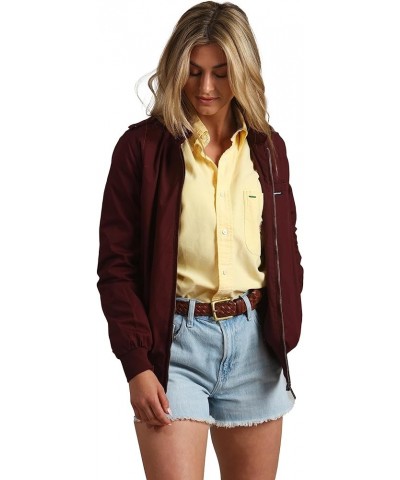 Women's Classic Iconic Racer Jacket | Slim Fit | Burgundy $46.35 Jackets