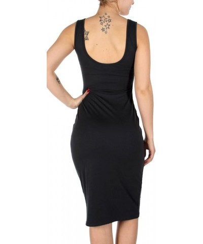 Sleeveless Midi Scoop Neck Racerback Tank Bodycon Dress 03 Charcoal $10.80 Dresses