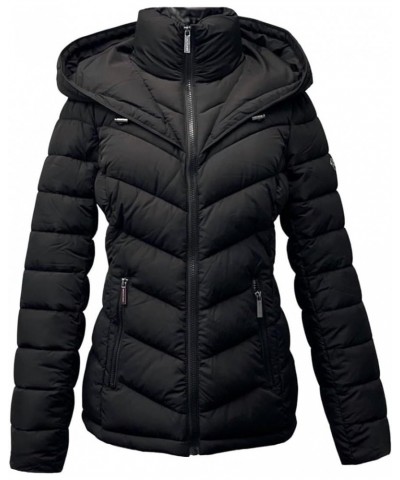 Hooded Packable Down Puffer Jacket Coat Zip Front Black (US, Alpha, Small, Regular, Regular) $60.76 Jackets