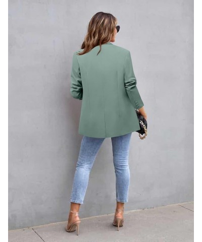 Womens Long Sleeve Casual Blazers Open Front Lapel Button Work Office Blazer Jackets 2-mint Green $17.22 Blazers