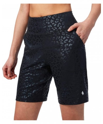 Bermuda Shorts for Women with Zipper Pocket Womens High Waisted Long Shorts for Running Workout Athletic Black Leopard $15.68...