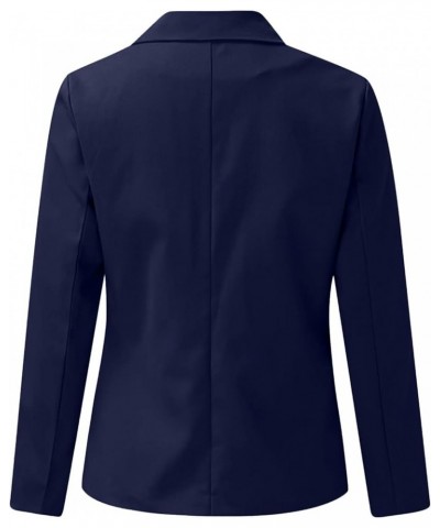 Basic Blazers for Women,Fall Winter Casual Open Front Plain Suit Lapel Blazer Jacket Formal Coat for Work Business A-navy $11...