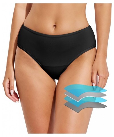 Period Swimwear Bottoms Menstrual Leakproof Bikini Bottoms Mid Waisted Bathing Suit Bottoms for Girls, Women Black $19.00 Swi...