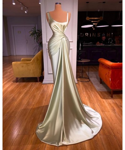 Spaghetti Strap Prom Dresses for Women Mermaid Train Formal Evening Gowns Yellow $39.12 Dresses