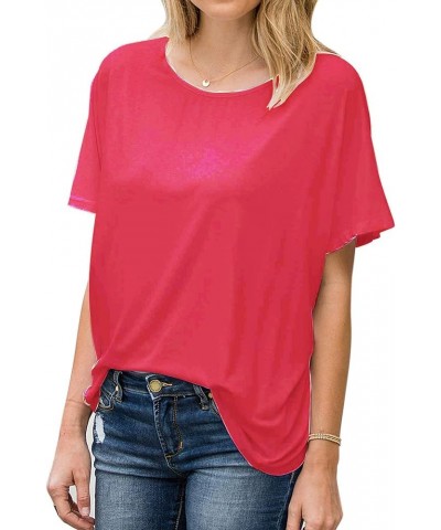 Women's Backless Short Sleeve Top Sexy Modal Open Back Knotted T-Shirt Tunic Tops Coral $10.80 T-Shirts